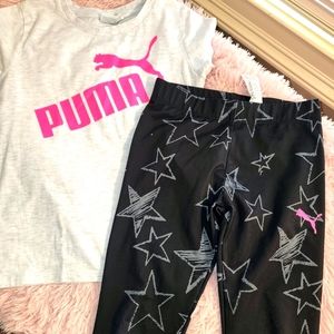 Puma T-Shirt and Leggings with Pink Puma Logo